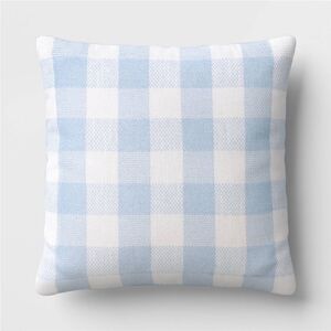 Blue and White Plaid Checkered Throw Pillow 16 x 16 Room Essentials